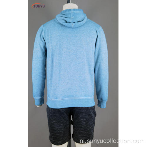 Katoenen fleece van heren verbrandt Sweatjacke met capuchon